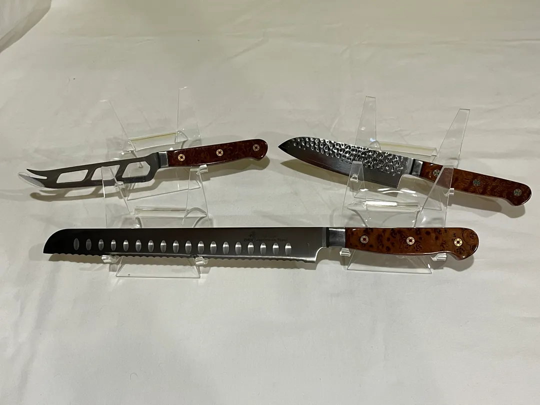 Zhen Bread Knife, Zhen Cheese Knife and Zhen Santoku Chef Knife