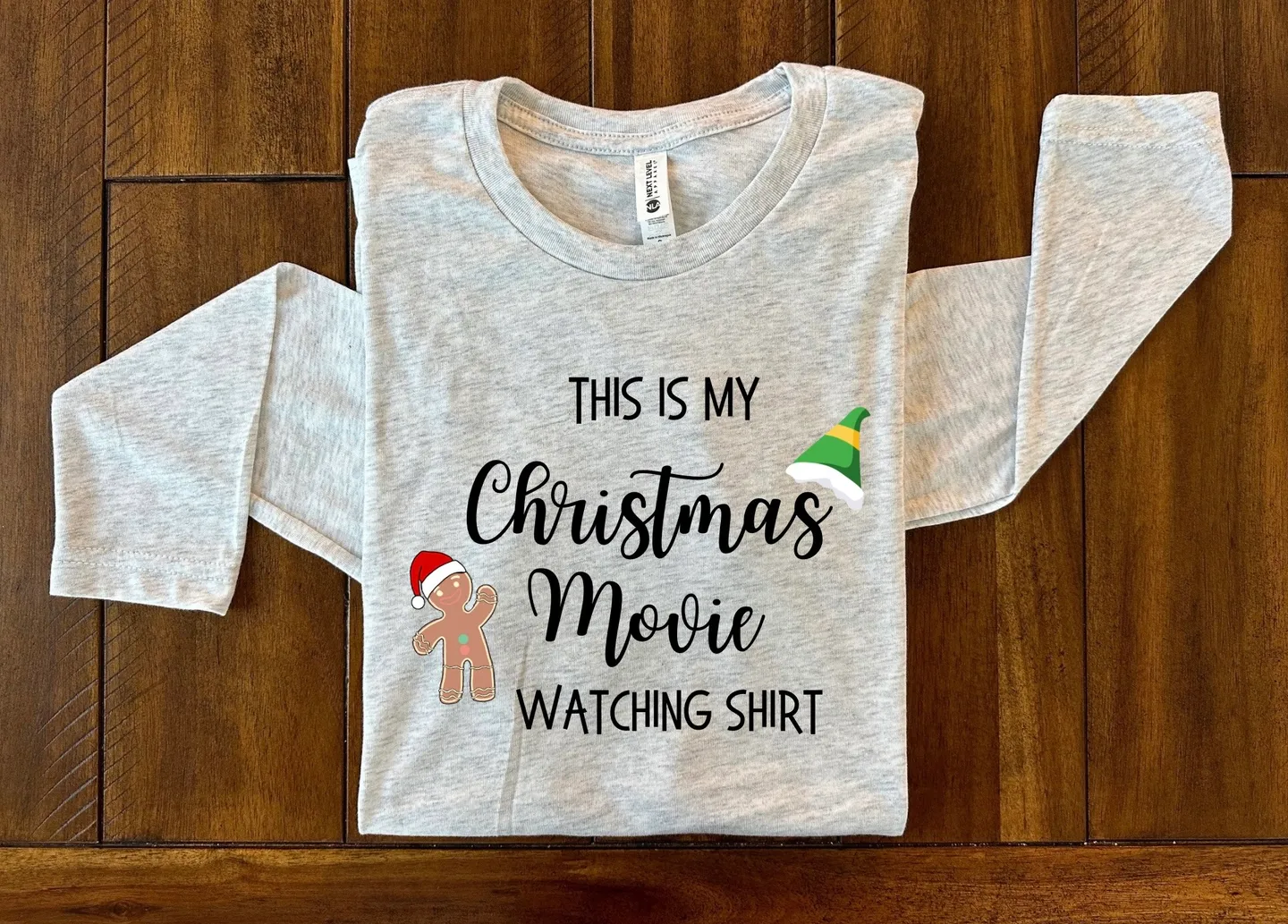 Christmas Movie Shirt with Gingy White Long Sleeve