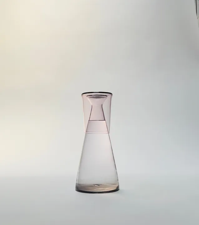 Handblown Bedside Carafe, Rose Gold