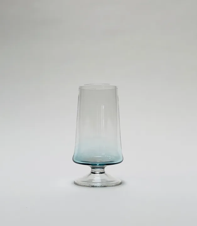 Craft Beer Glass with Blown Foot, Blue, 12oz.