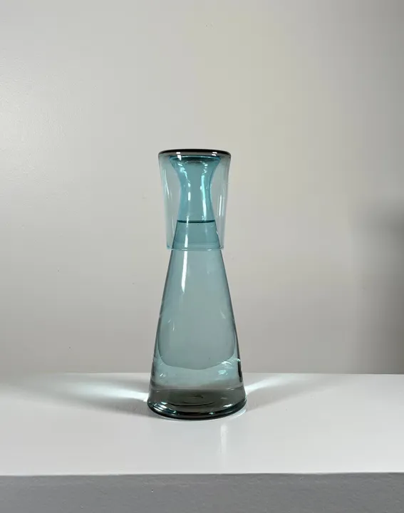 Handblown Bedside Carafe, Copper Blue