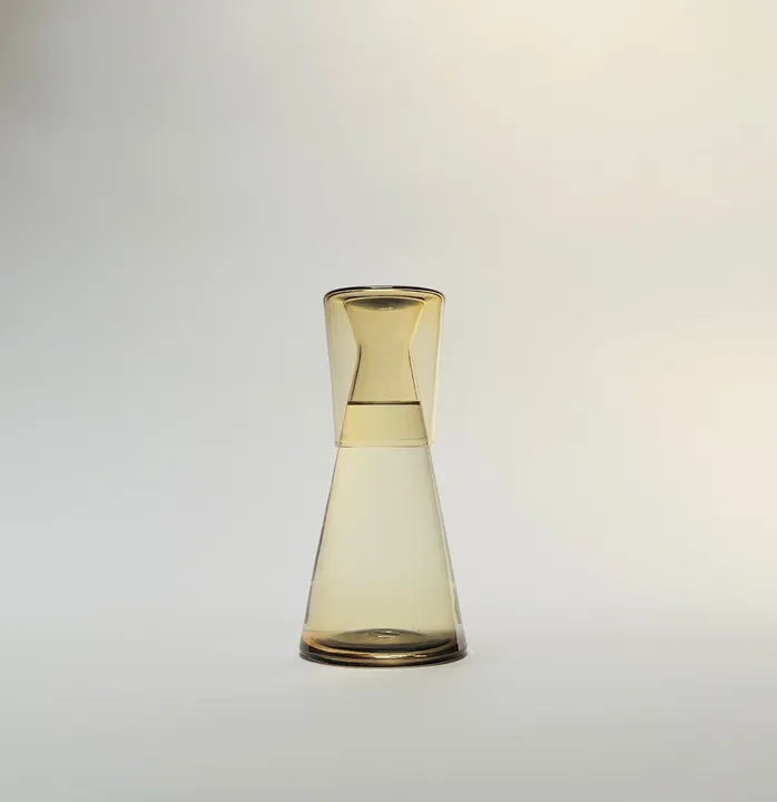 Handblown Bedside Carafe, Amber Gold