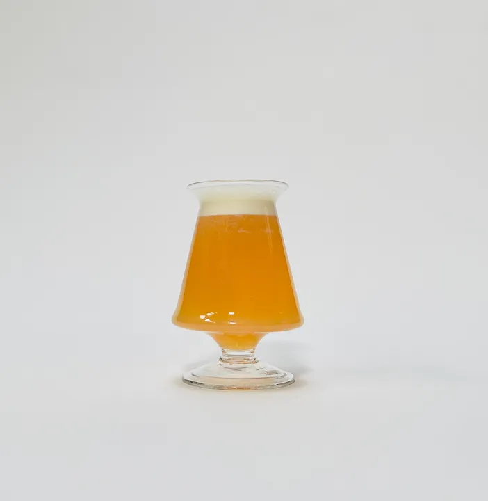 Hand Blown Teku Craft Beer Glass With Blown Foot, Clear, 11oz.