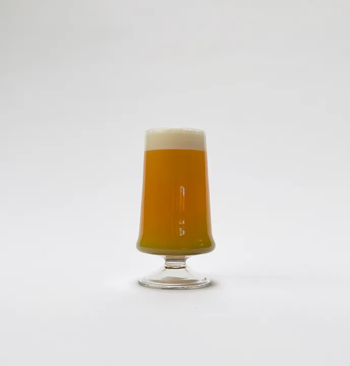 Craft Beer Glass with Blown Foot, Blue, 12oz.