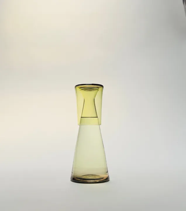 Handblown Bedside Carafe, Olive Green