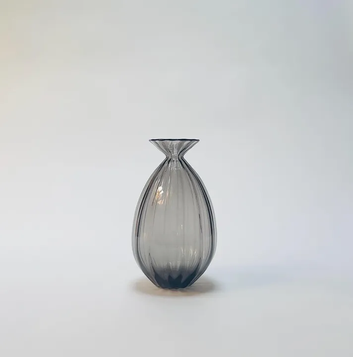 Corrugated Optic Vases, Hand Blown Glass, Free Shipping