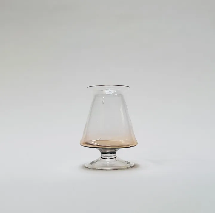 Hand Blown Teku Craft Beer Glass With Blown Foot, Gold, 12oz.