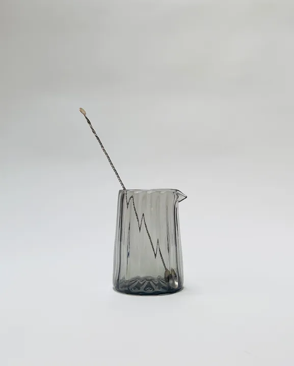 Cocktail Mixing Glass, Hand Blown, Grey, Free shipping