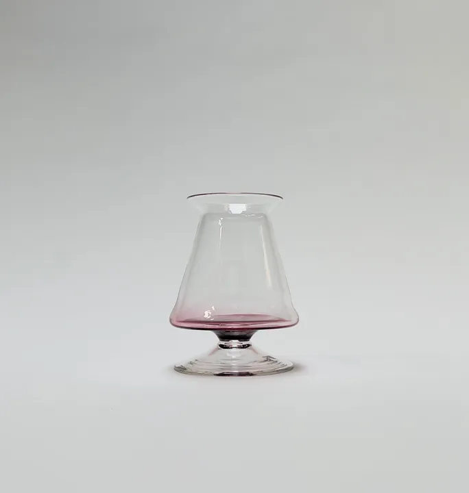 Hand Blown Teku Craft Beer Glass With Blown Foot, Rose Gold, 10oz.