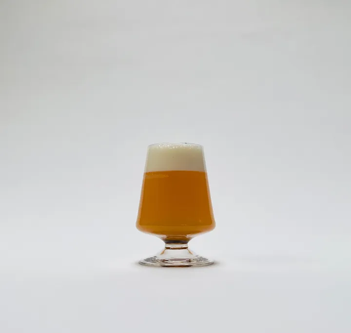 Craft Beer Glass with Blown Foot, Gold, 14oz.