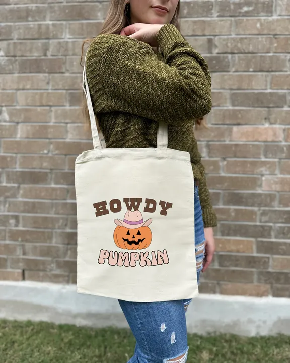 Howdy Pumpkin Canvas Bag