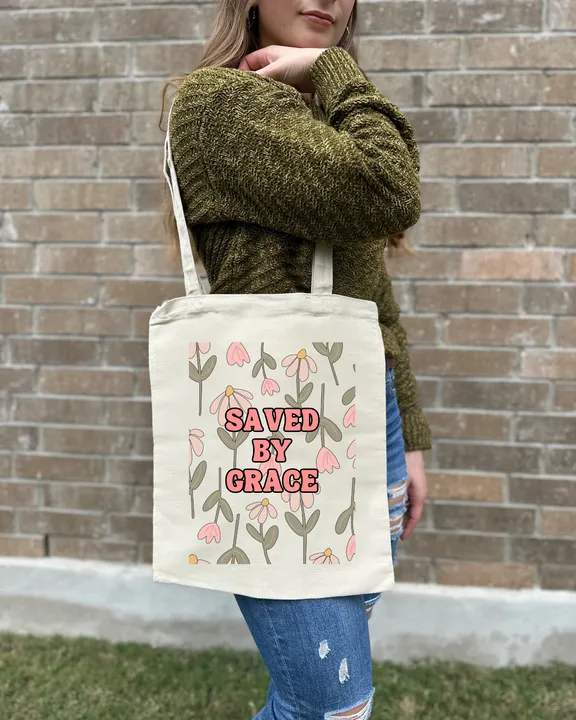 Saved By Grace Canvas Bag