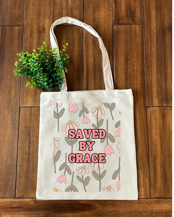 Saved By Grace Canvas Bag