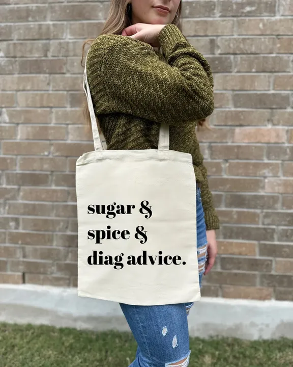 Sugar, Spice, Diag Canvas Bag