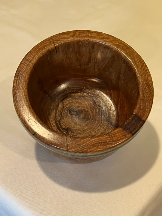 Spalted Chocolate Heart Pecan Bowl w/ Malachite Inlay