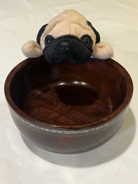 Walnut Bowl w/ Abalone Shell Inlay