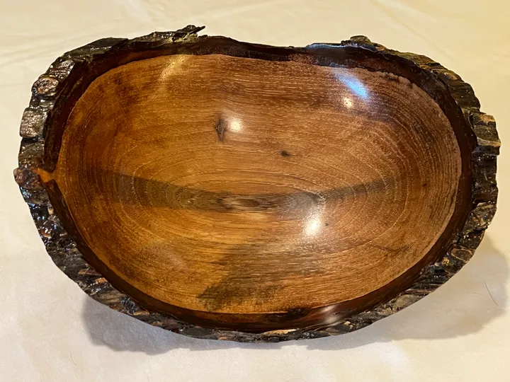 Natural Edge Spalted Chocolate Heart Pecan Bowl / Platter