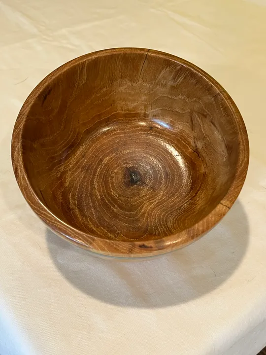 Spalted Chocolate Heart Pecan Bowl w/ Turquoise and Mother of Pearl Inlay