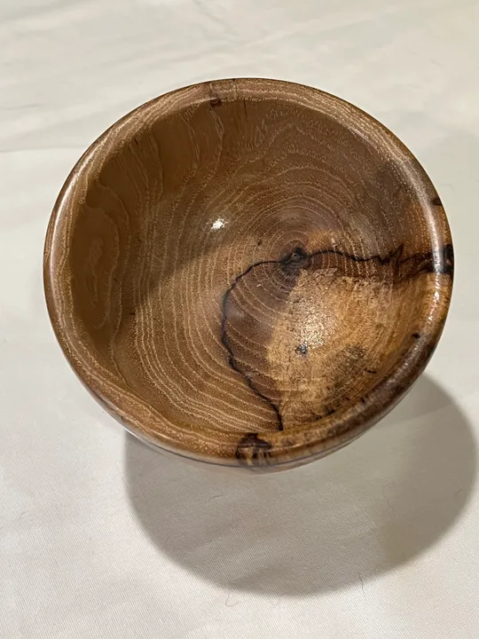 Chocolate Heart Pecan Bowl / Cup w/ Azurite Inlay