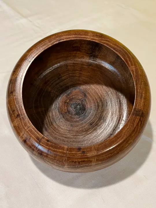 Spalted Chocolate Heart Pecan Bowl w/ Raised Edge