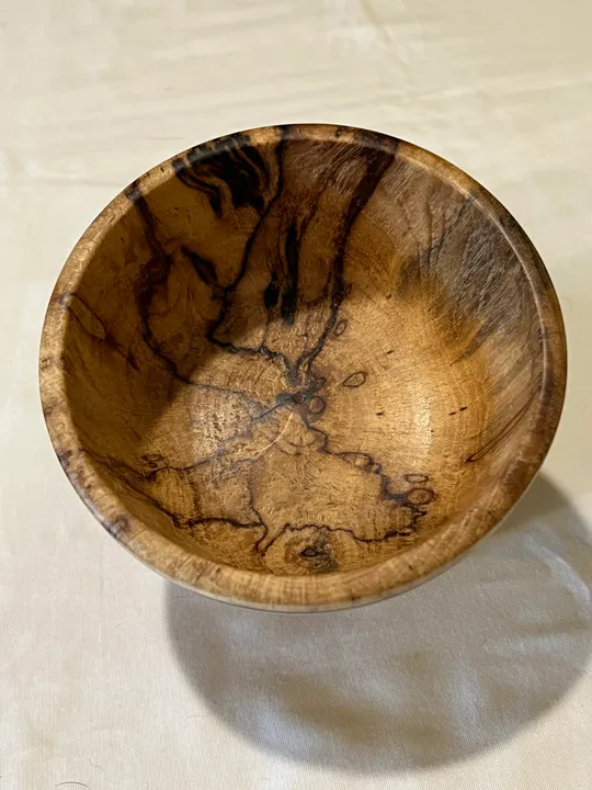 Spalted Chocolate Heart Pecan Bowl / Cup w/ Malachite Inlay