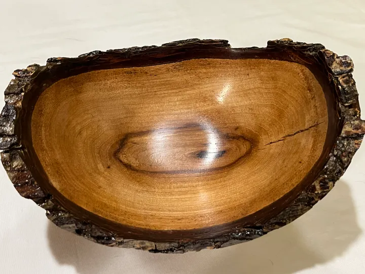 Natural Edge Spalted Chocolate Heart Pecan Bowl / Platter