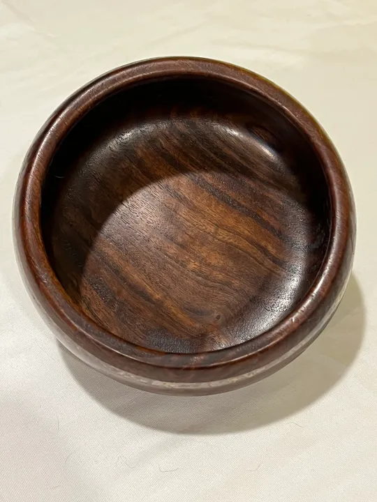 Walnut Bowl w/ Rose Quartz Inlay