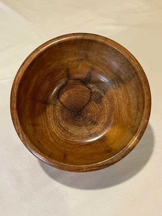 Spalted Chocolate Heart Pecan Bowl w/ Malachite Inlay