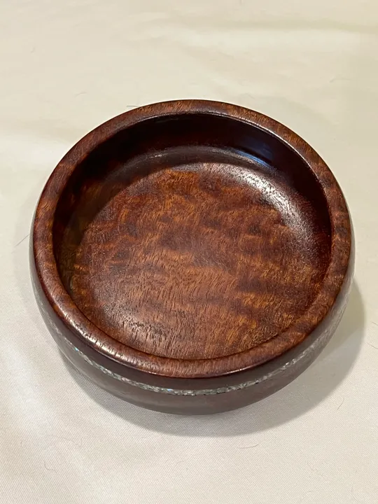 Sapelli Pummele Bowl w/ Abalone Shell Inlay