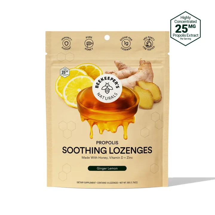 Beekeeper's Naturals - B. Soothed Ginger Lemon Lozenges