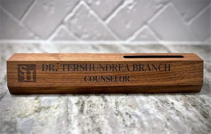 Executive Personalized Wooden Desk Name Plate