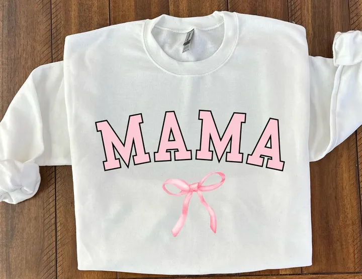 MAMA Pink Bow Sweatshirt