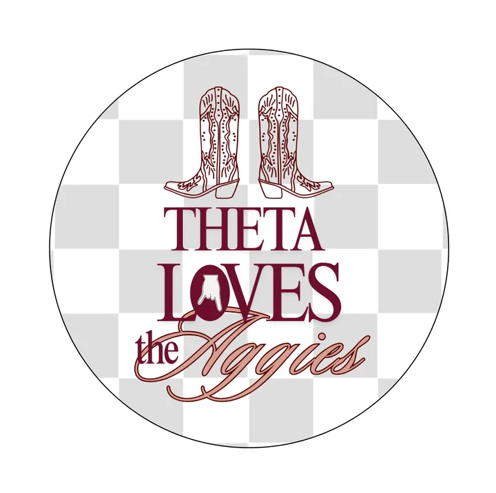 Aggie Theta Football - 3" Button