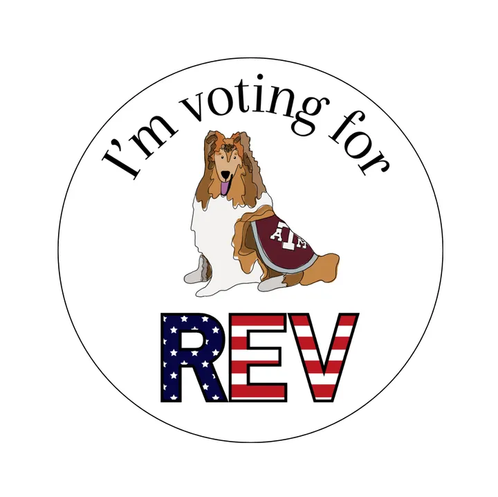 Voting for Rev - 2" Sticker