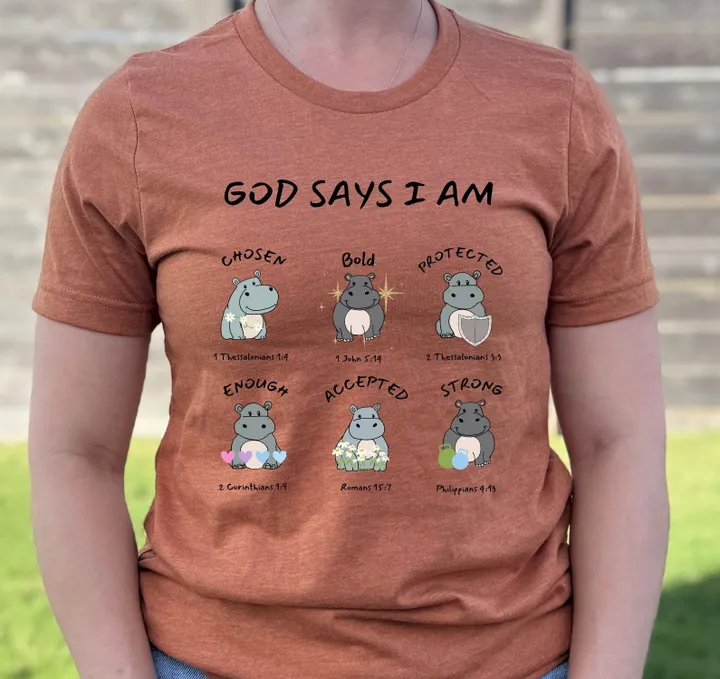 God Says I Am Hippos Short Sleeve