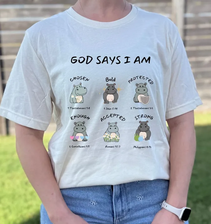 God Says I Am Hippos Short Sleeve