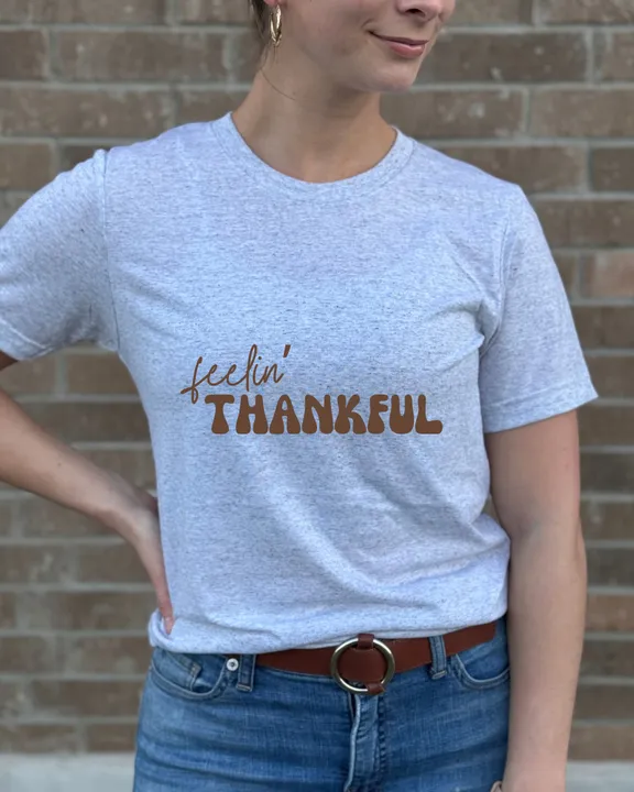 Feelin' Thankful - Brown Lettering