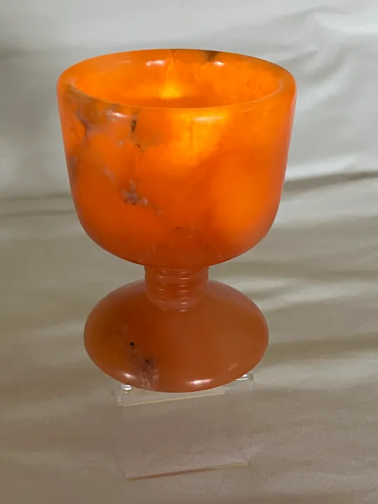 Orange Alabaster Stone Cup