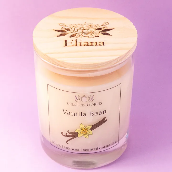 Personalized Flower Candle