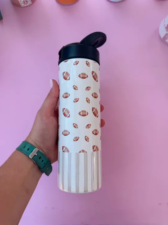 Football Hippos 20oz Water Bottle