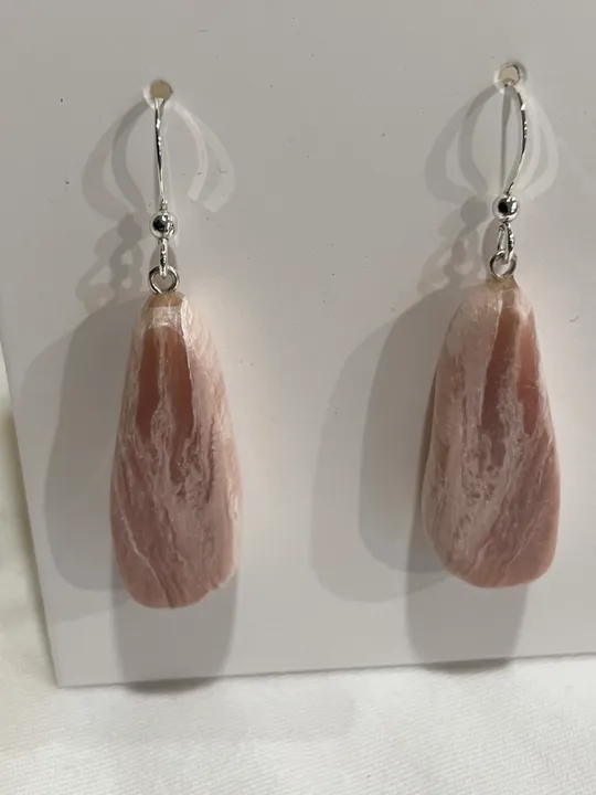 Pink Lace Alabaster Earrings