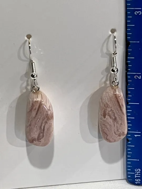 Pink Lace Alabaster Earrings