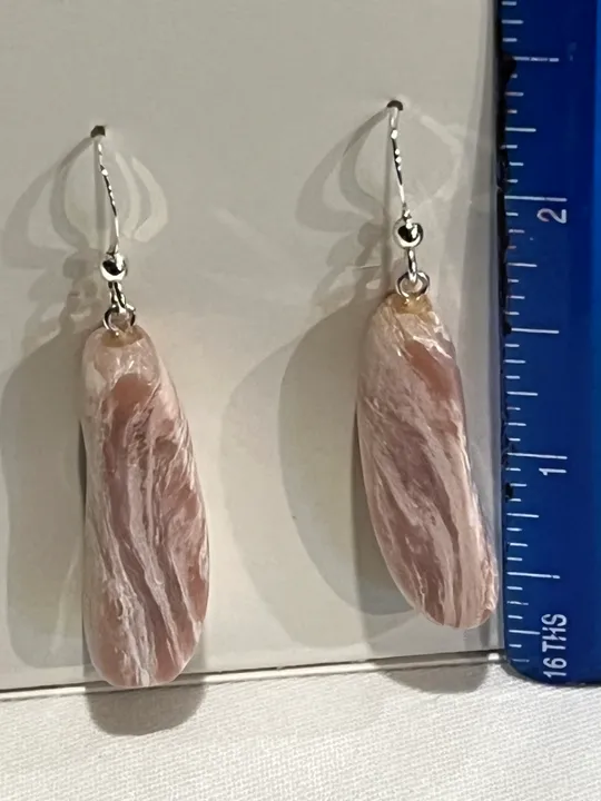 Pink Lace Alabaster Earrings