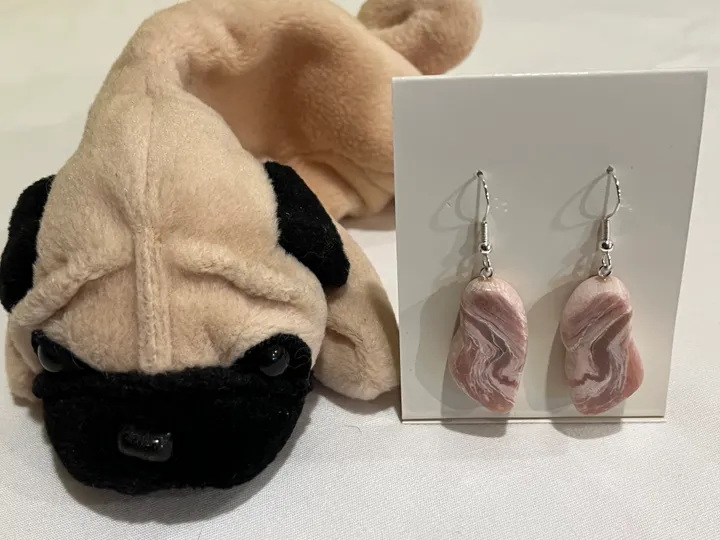 Pink Lace Alabaster Earrings