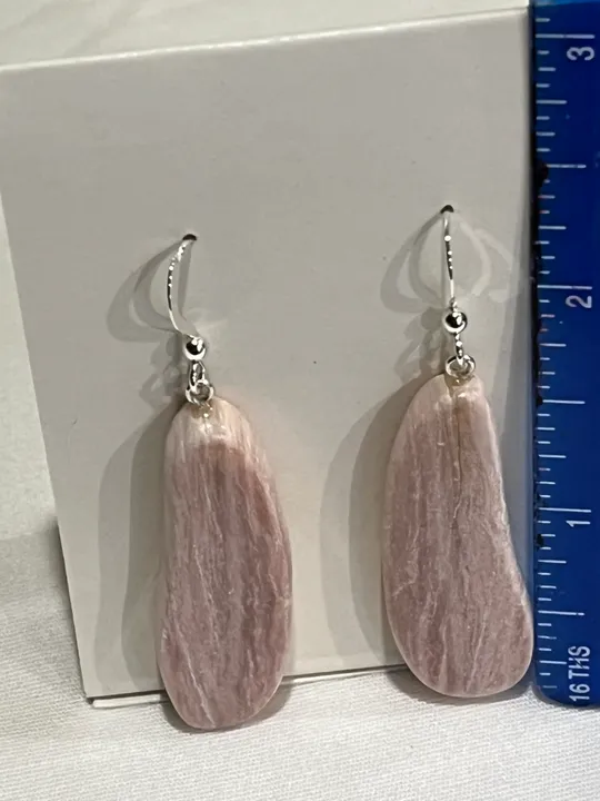 Pink Lace Alabaster Earrings