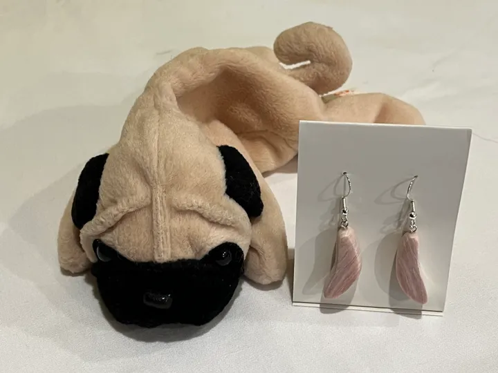 Pink Lace Alabaster Earrings