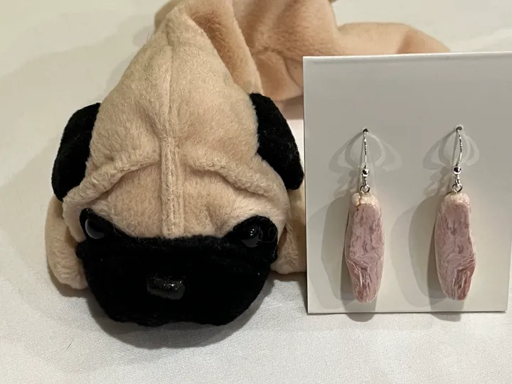 Pink Lace Alabaster Earrings