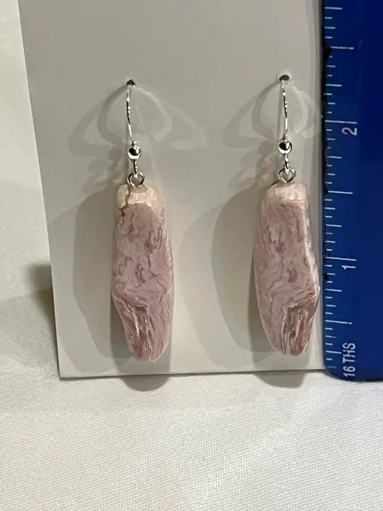 Pink Lace Alabaster Earrings