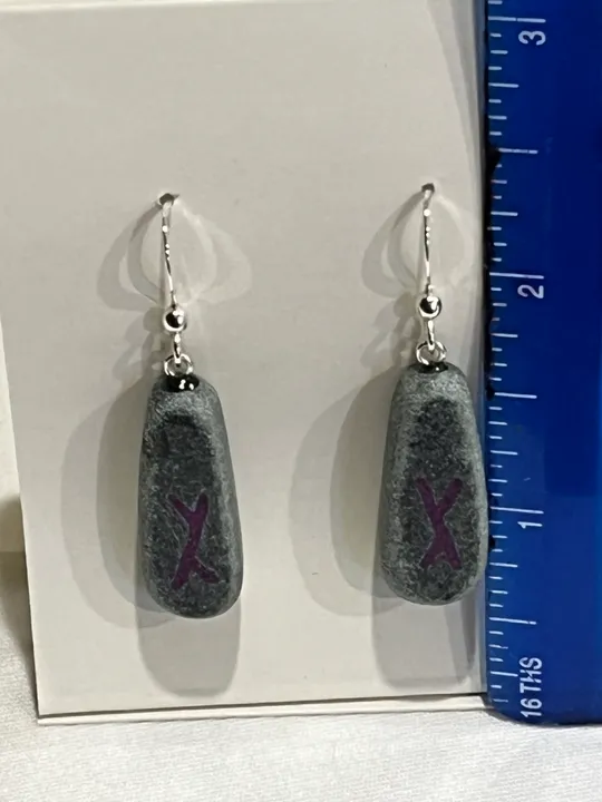 Steatite Earrings w/ Sugalite Inlay