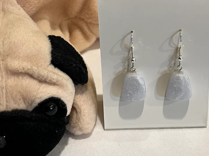 Gray Ice Alabaster Earrings